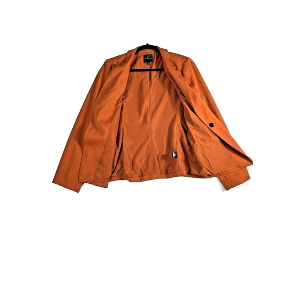 The Limited Rust Orange 1 Button Blazer Suit Jacket Women's size L Zipper Pocket - Picture 3 of 9